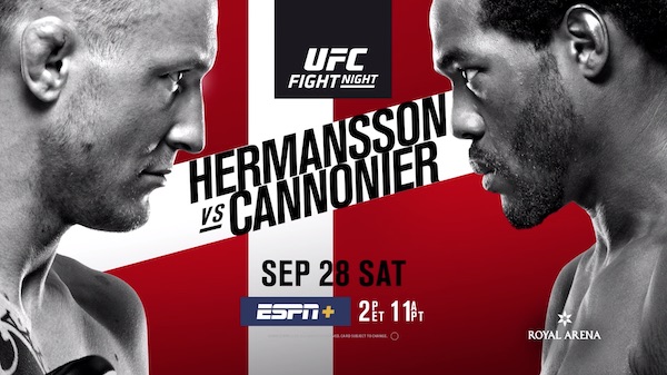 Watch UFC Fight Night 160: Hermansson vs. Cannonier 9/28/19