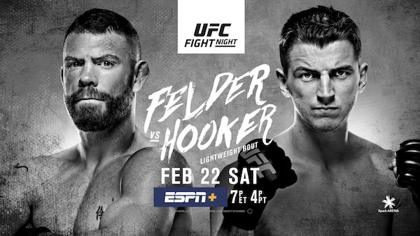 Watch UFC Fight Night 168: Felder vs Hooker 2/22/20
