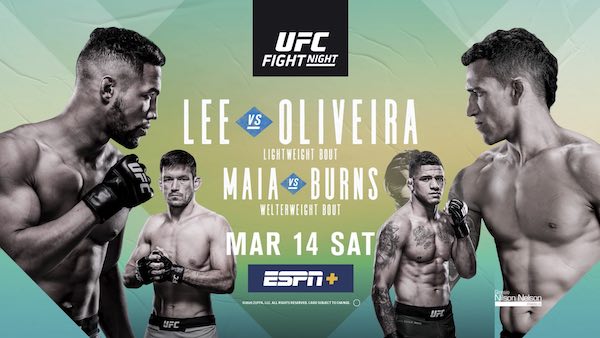 Watch UFC Fight Night 170: Lee vs. Oliveira 3/14/20