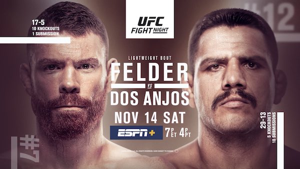 Watch UFC Fight Night Vegas 14: Felder vs. dos Anjos 11/14/20 Live Online