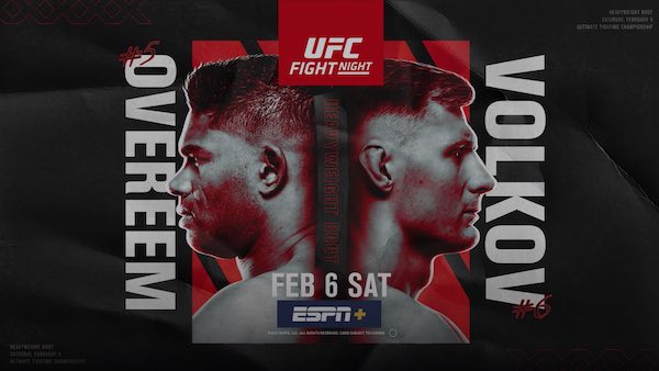 Watch UFC Fight Night Vegas 18: Overeem vs. Volkov 2/6/21 Live Online