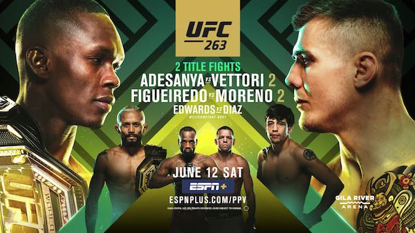 Watch UFC 263: Adesanya vs. Vettori 2 6/12/21 Live Online