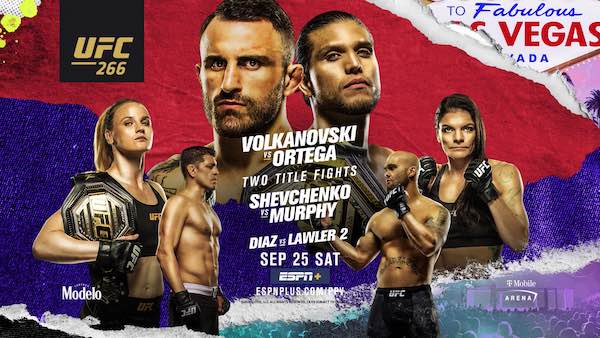 Watch UFC 266: Volkanovski vs. Ortega 9/25/21