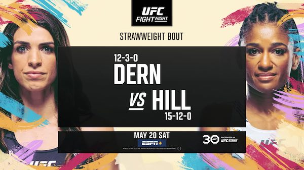 Watch UFC Fight Night Vegas 73: Dern vs Hill 5/20/23 20th May 2023