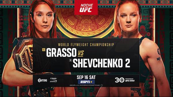 Watch Noche UFC Fight Night: Grasso vs Shevchenko 2 9/16/23 16th September 2023