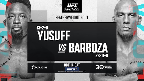 Watch UFC Fight Night Vegas 81: Yusuff vs Barboza 10/14/23 14th October 2023 Live