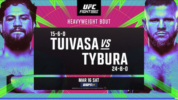 Watch UFC Fight Night Vegas 88: Tuivasa vs Tybura 3/16/24 16th March 2024